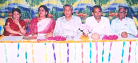 Students on stage at the annual function