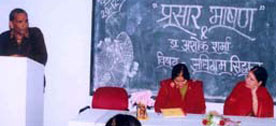 A lecturer teaching in class