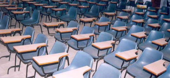 The seminar hall with its seating